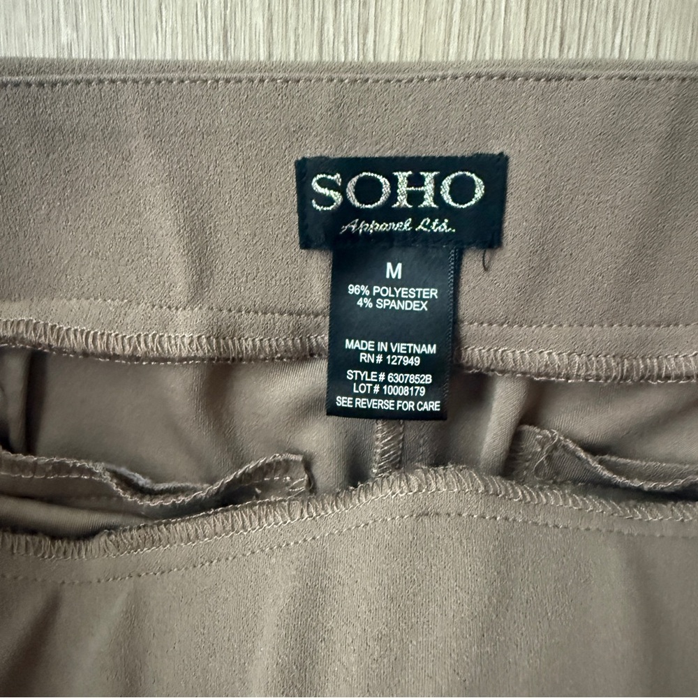 Soho Tan Flare Women's Pants - Picture 3 of 5
